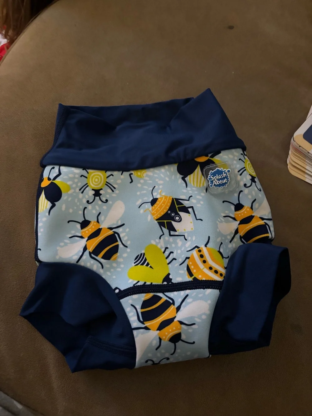 Splash About Navy & Yellow Bee Swim Nappy for babies 6-12 months